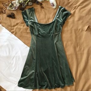 NWT Rewind Velvet Green army/olive green Mini Dress Size S